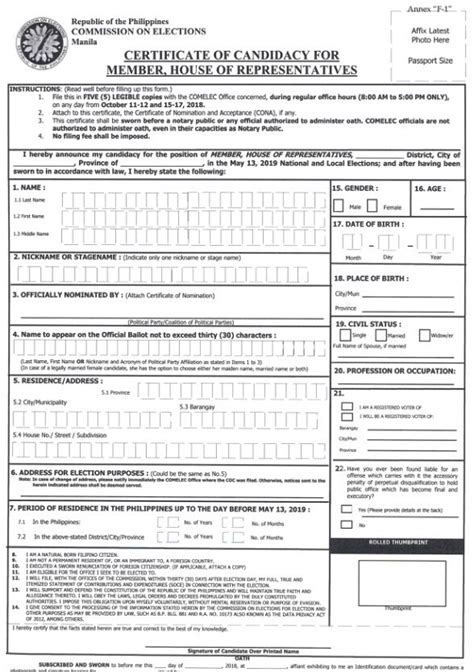 www.comelec.gov.ph coc form